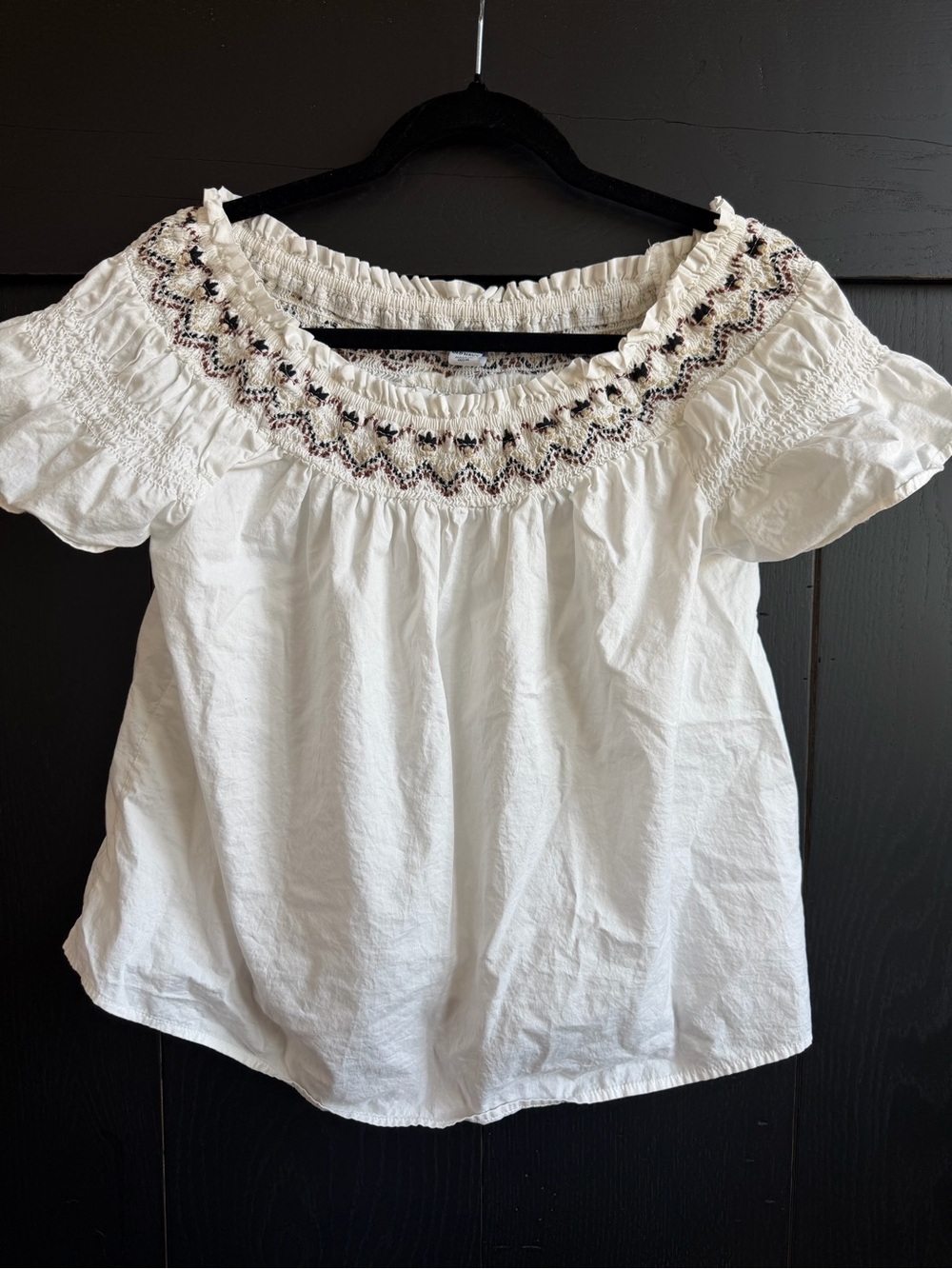 Embroidered Peasant Top